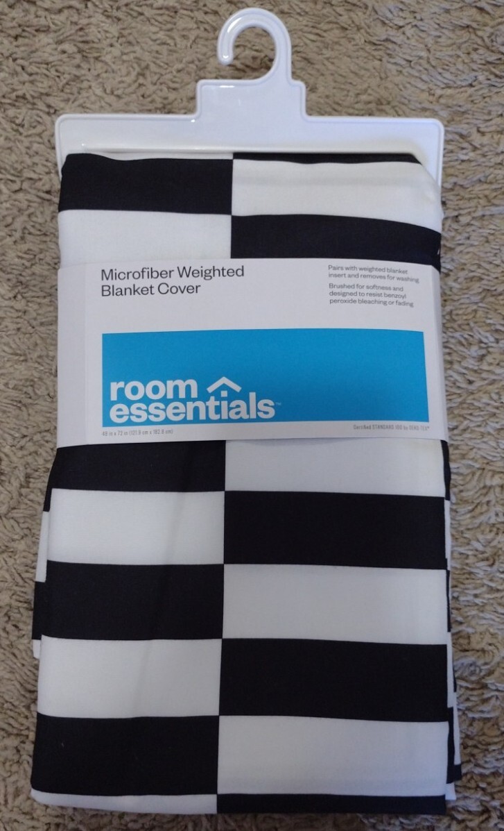 Room Essentials Microfiber Weighted Blanket Cover 48” x 72” Black And