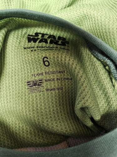 Boys Size 6 Star Wars Yoda 2 pc Pants Pajamas NEW With Tag - Picture 5 of 6