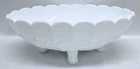 Vintage Indiana Milk Glass Harvest Grapes Embossed Footed 12.5" Oval Fruit Bowl