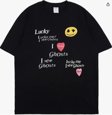 Lucky Me I See Ghosts Camp Flog Gnaw Nov 11 Kid Cudi and Kanye West T shirt sz L