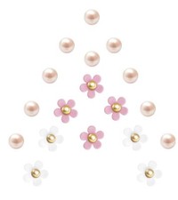 18Pcs Acrylic Daisy Charms with Pearls Cute Flower Shoe Charms for Women