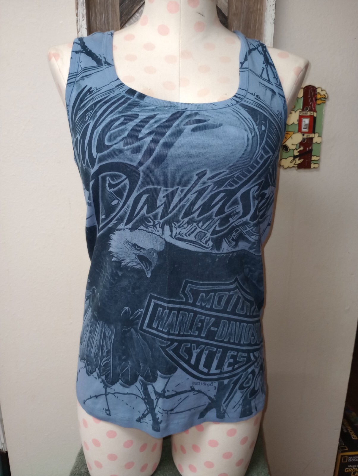 Débardeur Vintage Harley-Davidson Fletcher's Clearwater FL - Taille 2X, Noir, 100% Coton - Occasion + Bandana