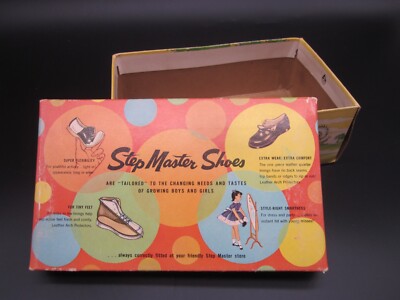 Step Master Shoes Shoebox ONLY 3'' tall x 9'' x 5.25'' Colorful Graphics VINTAGE