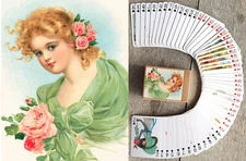 Playing Cards (Poker Deck 54 Cards) ART NOUVEAU VALENTINES Vintage Artworks 140