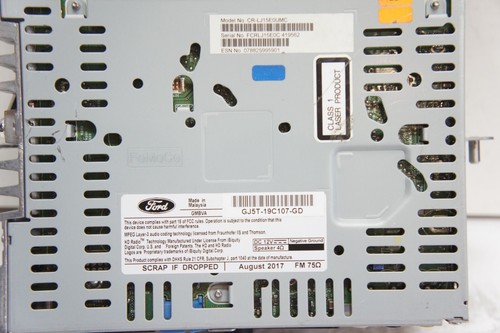 Ford Escape 2018 - Radio estéreo reproductor de mecanismo de CD reproductor GJ5T-19C107-GD fabricante de equipos originales *A9671 - Imagen 6 de 6