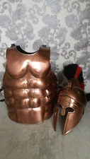 Collectible Knight Muscle Armor Jacket W/Corinthian Helmet Larp Halloween Item