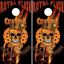 Poker Skull Royal Flush Cornhole Wrap Bag Toss Skin Decal Sticker