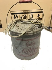 Frabill’s Full Flote Minnow Bucket Galvanized Vintage 2 Pail Fish Bucket