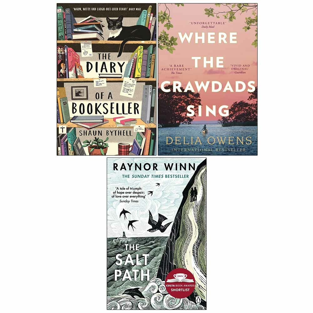 Diary of a Bookseller,Where the Crawdads Sing,Salt Path 3 Books Collection Set
