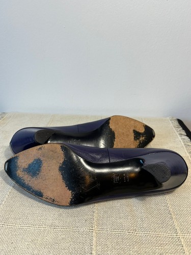 Charles Jourdan Paris Damen - 8 dunkellila Leder Vintage Pumps Made in Franсе - Bild 11 von 21