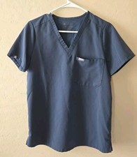 Figs Women's Scrub Top Catarina Blue Teal Size Small One Pocket V-Neck