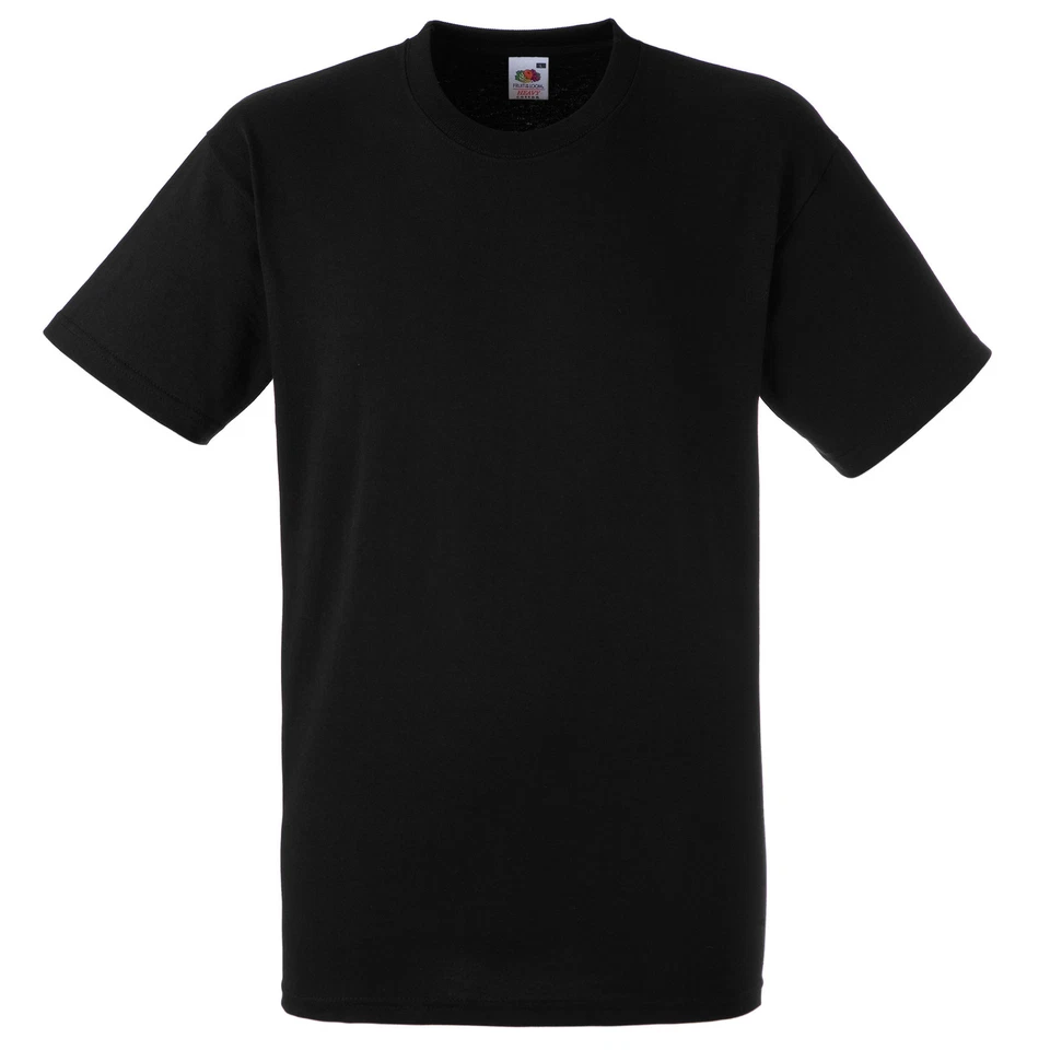GILDAN 144 BLACK PLAIN FRUIT OF THE LOOM T SHIRTS CHOOSE SIZES