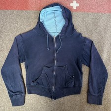 VINTAGE 1960s WAFFLE THERMAL HOODIE  sweatshirt THRASHED Hand Repaired XS