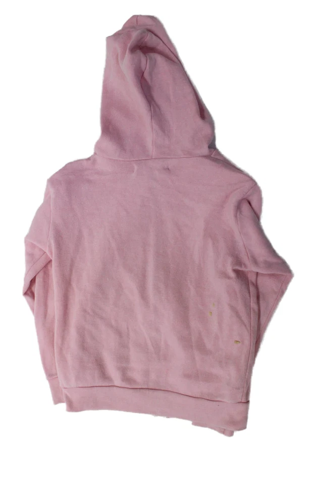 Moletom com capuz vintage Havana infantil meninas zíper completo rosa algodão tamanho 16 - Imagem 2 de 4