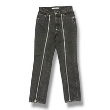 JOHN LAWRENCE SULLIVAN 20SS BLEACHED DENIM ZIPPED PANTS 2A008-0320-15 black 44
