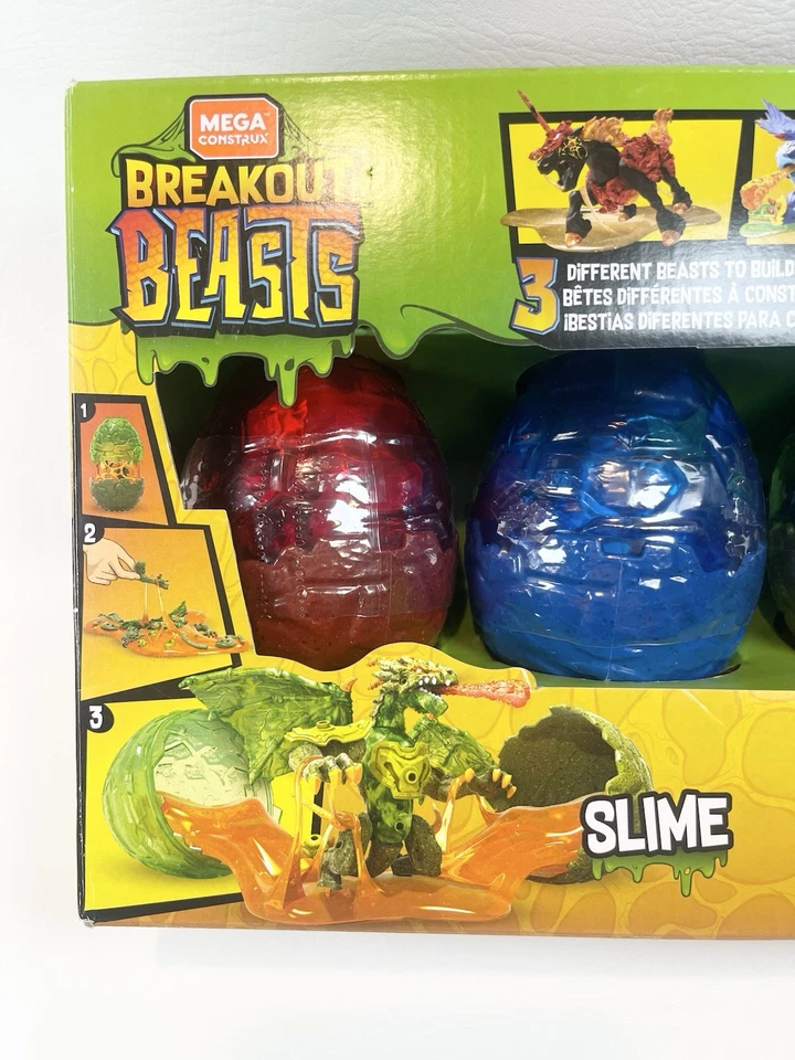 PAQUETE DE 3 LIMOS MEGA CONSTRUX BREAKOUT BEASTS *NUEVO Foto 2 de 4