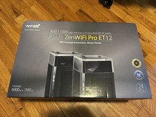 Used ASUS ZenWiFi Pro ET12 WiFi 6E Mesh AXE11000 Router - 2-Pack Complete in Box