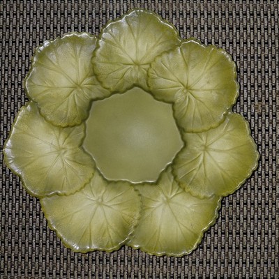 Vintage Handmade in Italy for Walter Hatches Pottery Majolica lettuce plate.