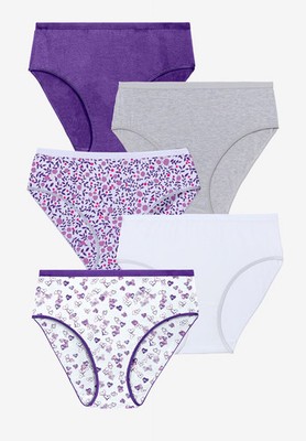 Comfort Choice Plus Size Hi-Cut Cotton Brief 5-Pack