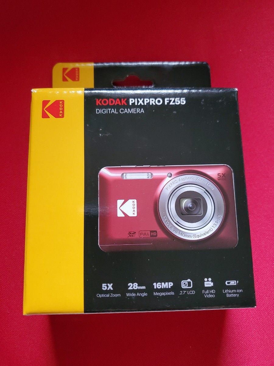 Kodak PIXPRO FZ55 Digital Camera 16MP 5x Zoom Red with Original