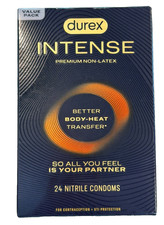 Durex Intense Premium Non-Latex Nitrile Condoms Value Pack 24 Condom Exp: 06/28