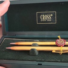 Cross Century 18k Gold Ballpoint Pen  0.5 Pencil Set New In Box Usa