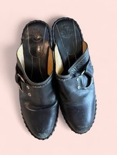 Black Frye Harness Moto Mule With Silver Hardwell Size 41