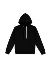 Plain Black Hoodie Unisex Heavyweight Cotton Pullover Soft Warm Cozy