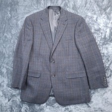 Lauren Ralph Lauren Blazer Mens 42R Gray Wool Plaid Classic Sport Coat Jacket