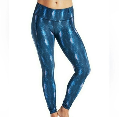 Calia by Carrie Underwood Essential Acanalado Pluma de Pavo Real 7/8 Leggings Pequeños.