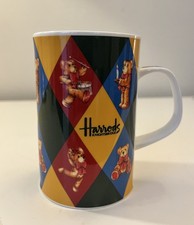 Harrods Teddy Bear Mug Navy Knightsbridge London Ceramic Tea Coffee Cup Gift New