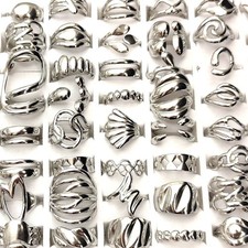 20pcs/lot Wholesale Assorted Punk Stainless Steel Vintage Wedding Ring Hot