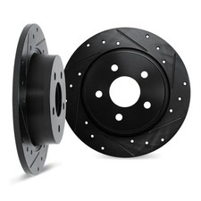Genuine DFC Brake Rotors - Drilled & Slotted - Black 8002-67106