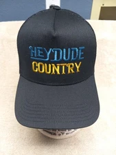 Hey Dude Country Hat Trucker Black Mesh Adjustable Snapback Ball Cap Cowboy 