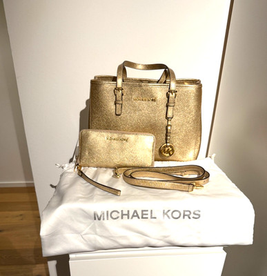MICHAEL KORS Tote Bag, Leder, Farbe gold