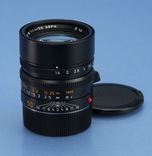 LEICA SUMMILUX-M 50MM F1.4 ASPH 6BIT BLACK 11891 M LENS CAPS NICE 