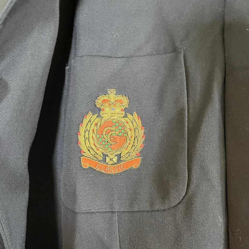 Blazer Charter Club feminino vintage lã peito duplo azul marinho tamanho 8 escola retrô EUA - Imagem 3 de 4