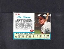 1962 POST #30 RON HANSEN-1--ORIOLES--NO CREASES--NR/MT