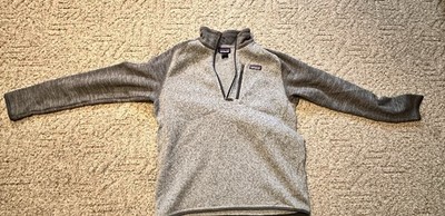Patagonia Large Gray Fleece Jacket Pullover 1/4 Zip Chest Pocket Adult Outdoors
