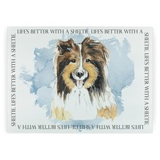 Life's Better With A Sheltie Rectangular Worktop Saver - Dog Kitchen Gifts