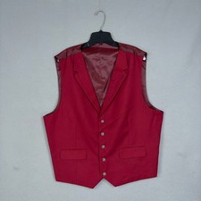 Steve Harvey Vest Men 48L Red Formal Business Dapper Reserve Waistcoat