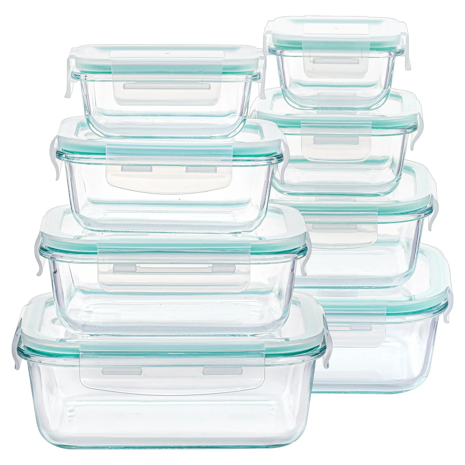 8 Pack Glass Food Storage Containers with Airtight Lids, Glass Meal Prep Cont...