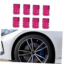 8PCS Car Tire Valve Stem Caps, Aluminum Alloy Air Caps Cover with 8pcs Pink