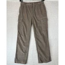 Abercrombie Kids Baggy Cargo Pants Boys Size 11/12 Brown Corduroy Drawstring
