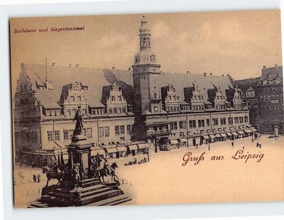 Postcard Rathaus und Siegesdenkmal Gruss aus Leipzig Germany