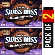 Swiss Miss Double Chocolate Flavor Hot Cocoa Mix 2 BOX  Total  12 Envelopes.
