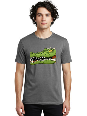 Crocodile-Head-1 Mens Graphic Tee, 100% Cotton, Casual Summer Wear