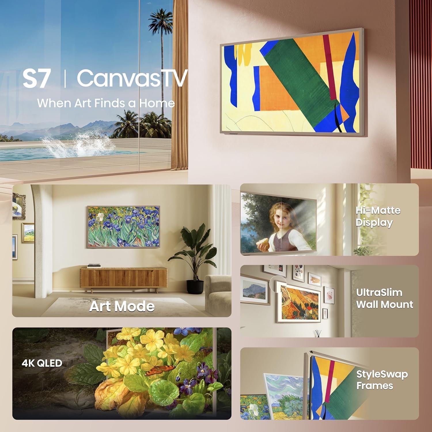 Hisense 55" Class S7 CanvasTV 4K QLED Google Smart TV (2024) 10