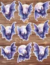 Bat And Moon Die Cut Vinyl Stickers Set Scrapbooking Laptop Waterbottle