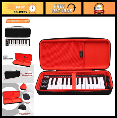 Travel Hard Carrying Case for USB MIDI Keyboard Controller - Fits